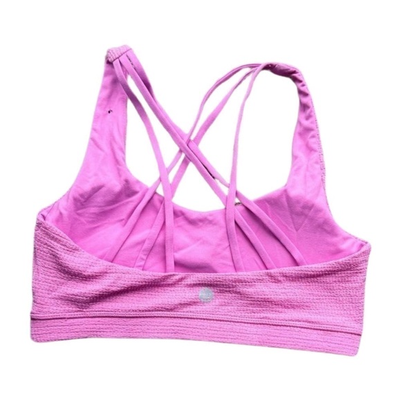 NWT - Cotton On Body Women's Strappy Sports crop bra neon orchid texture - Picture 3 of 14